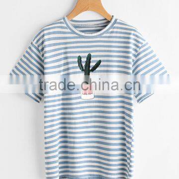 2017 new arrival high quality custom cheap Hot sale fashion kids cotton short sleeve wholesale striped t-shirt