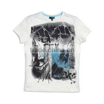 White round neck short sleeves boy kids top tshirt