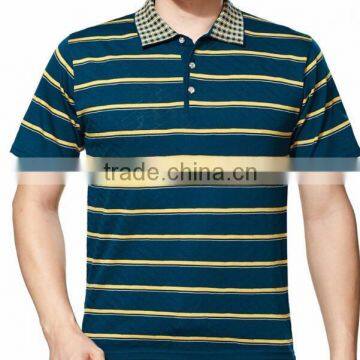 high quality business casual short sleeve stripe polo collar t shirts