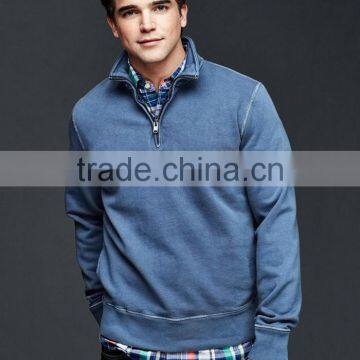 High Quality Crew Neck 100%cotton Long Sleeve Quarter Zip Sweatshirt photo-2