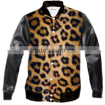 leather sleeve sweatshirt winter mens jacket made in china