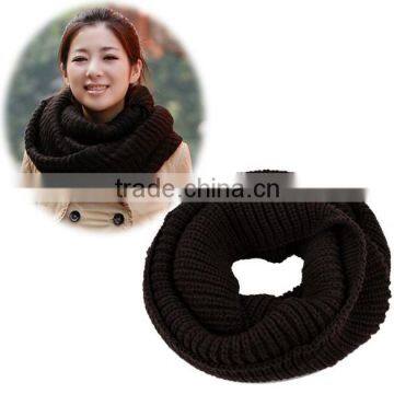 Winter Lady Warmer Knitting Loop Hood Neck Circle Cowl Wool Scarf 8016 photo-4