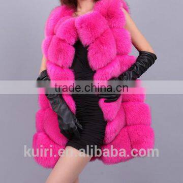 Hot Sale Fashion Girl Natural Ladies Real Fur Gilet / Genuine Fox Fur Vest --pc271 photo-5