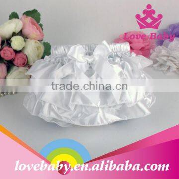 Wholesale Solid Color Baby Bloomers Fashional Satin Bloomers With Butterfly Knot photo-2
