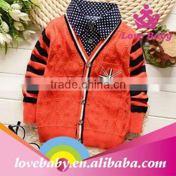 Wholesale National flag fake two pieces infant baby-boy-sweater-designs