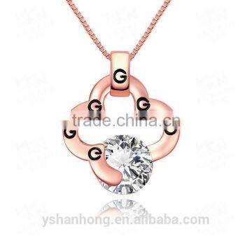 Fashion Plating Rose Gold Zircon Pendant Necklace photo-2