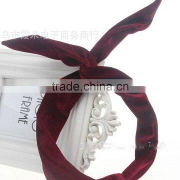 Fashion Women Velvet Headbands Rabbit Ears photo-4
