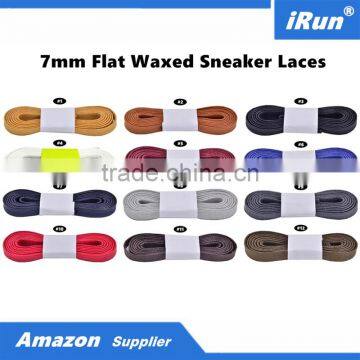 Wax Shoelaces Flat Cotton Leather Accessories for All Court-Cross Shoes - All Size - 7-10mm width - Accept Custom