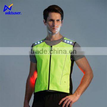 Custom silk print comfortable durable flashing kids reflective safety vest