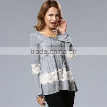 Fashion Long Sleeve Blouse for Fat Women,plus Size Women Clothing for Sale 2017 photo-3