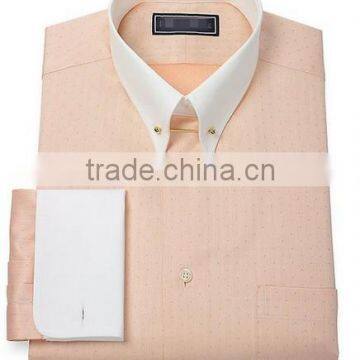 Men's dress shirts Slim Fit Long Sleeve Pin collar mens