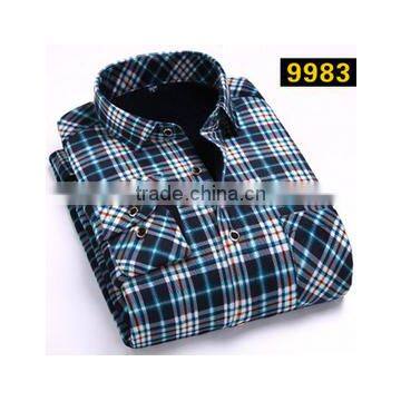 Custom Lined Plaid Flannel Warm Slim Fitted Hawaiian Shirt Latest Shirt Designs for Men 2015 photo-5