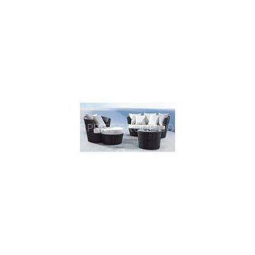 Outdoor Circular Rattan Sofa Set Small Balcony Furniture With Feet Petal