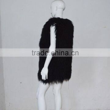 SJ036-01 2017 New Fashion Hipe Length Real Fur Vest for Girl or Women photo-5