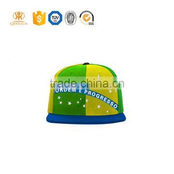 Custom Leather Bill Leather Patch Logo 7 Panel Snapback Cap