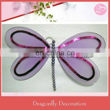 Purple paillette Bead dragonfly fetival decor