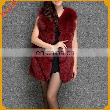 Warm Long Style Women Genuine Fox Fur Vest From China