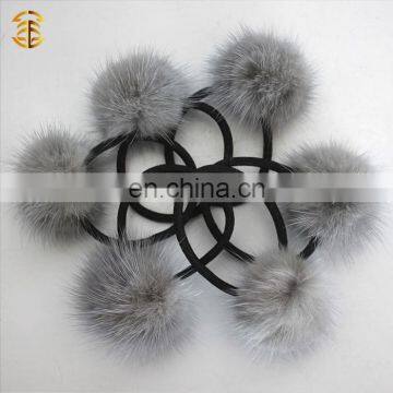 Mink Fur Ball Hair Accessories Pompon Fur Key Chain Fur Pompoms