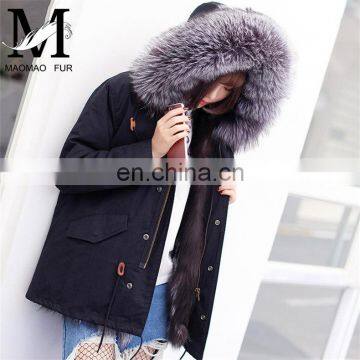 Hot Sales Winter's Fox Fur Lined Parka Germany Fur Coats With Removable Raccoon Fur Collar photo-3