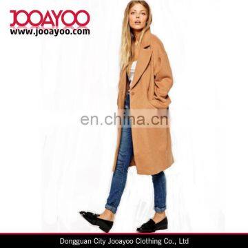 Fashion Women Winter Loose Long Lapel Coat Woolen Trench Jacket Coats Overcoat