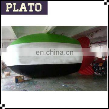 0.18mm PVC inflatable zeppelin balloon, large inflatable helium blimp balloon for publicity