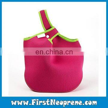 Pink Commodiously Carring Neoprene Womens Lunch Tote Bag