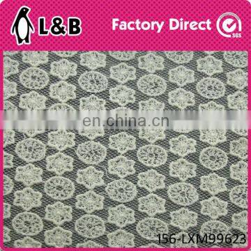 2014 latest white cotton lace embroidery fabric