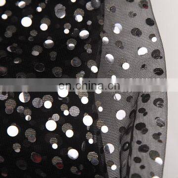 2015 hot selling sequin printed organza fabric for holiday decoration