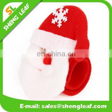 Wholesale Plush Slap Bandled X-mas Slap Bracelet Fashion Party Christmas Bracelet Kids Hot Sale Christmas Bracelet photo-2