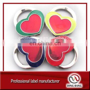 Hot Sale Customize Durable And Foldable Lady Metal Souvenir Soft Enamel Heart Bag Shape Bag Hanger