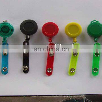 Hot Sale Retractable Round Plastic Retractable Badge Reels With Metal Belt Clip