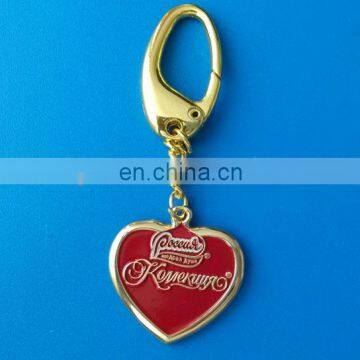 2017 customized metal heart shaped keychain engraved logo heart shaped zipper pull