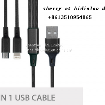 Wholesale Nylon Woven Micro Usb Cable,Mobile Phone Accessories Type-C Usb C Cable,Fast Charging 3 In 1 Usb Data Cable Fo photo-2