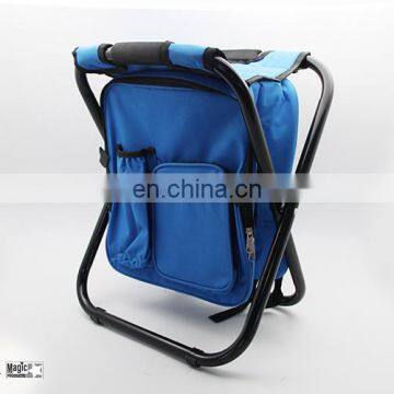 Premium 600D Oxford Fabric Camping Hiking Cooler Bag Backpack Folding Stool With Strap