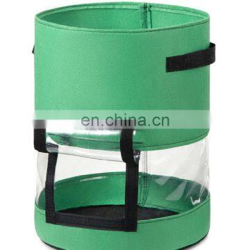 customized felt potato growing bag with transparent window