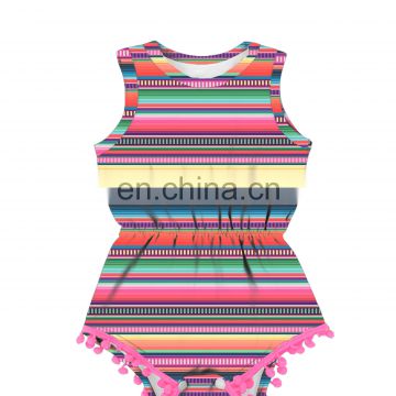 Baby Serape Playsuit Jumpsuit Toddler Pom Pom Rompers