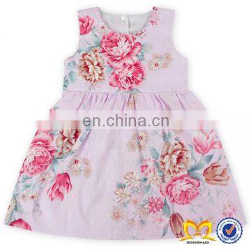 Girls Pink Flower Summer Dresses Children Fancy Boutique Dress 1-6 Years Old Baby Girls Dress