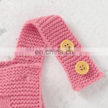 New 2020 Autumn Winter Baby Boys Girls Braces Infant Rompers Clothes + Hat Baby Boy Girl Kids Knitting Sleeveless Rompers