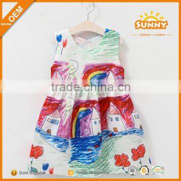 Last Design Hand Painted Cotton Dress Christmas Gift Hand Painted Dress