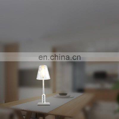 Newest Aluminum Dimming USB Table Lamp American Style Friendship Desk Light Luxury Hotel Lamps With Lampshade Glass photo-5