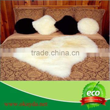 Natural white sheep fur rug