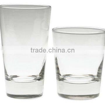 clear machine made heavy base tumblers set