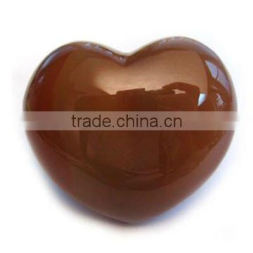 Puffy Heart shaped Carnelian stone 35MM