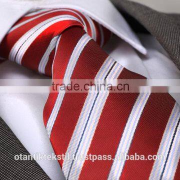 Red Striped Fashion tie, Latest Italian Style Neck Tie Gold Tie