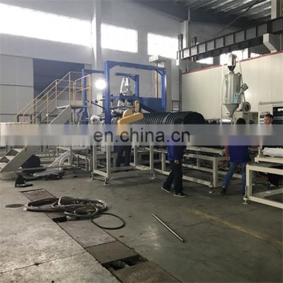 Big diameter300-2600mm PE steel belt reinforced spiral corrugated plastic pipe making machine