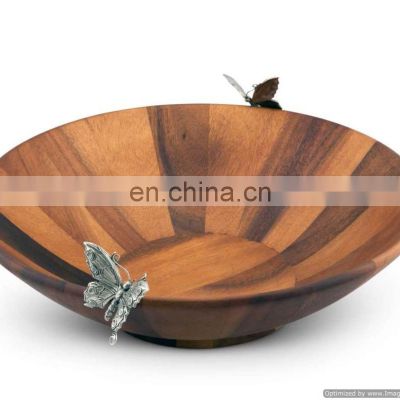 metal designer handle wooden tray