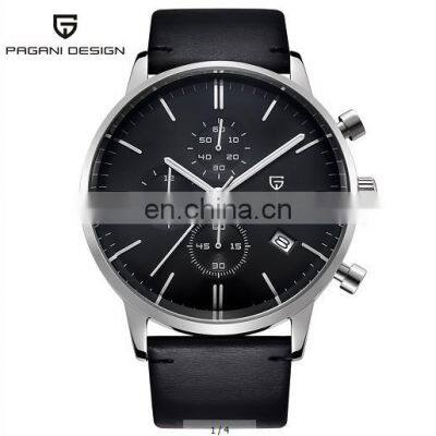 PAGANI DESIGN 2720K Top Brand Luxury Leather Strap Clock Simple Chronograph Waterproof Sport Military Quartz Men Watches