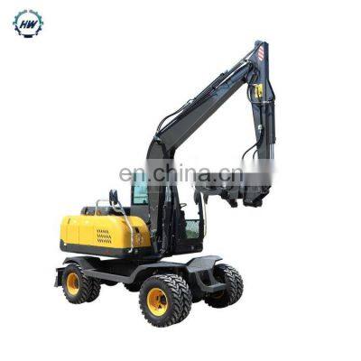 HENGWANG HWL80-1 8 ton new type log grapple wood clamp attached wheel excavator