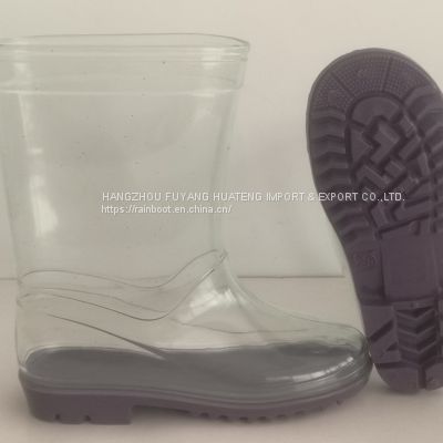 2026 New Fashion Colourful Transparent Kid Boots,Transparent Child Boots,Transparent Children PVC Boots,Popular Style Kid Boot photo-3