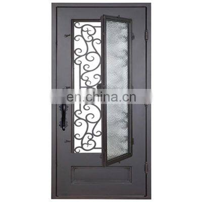 Cheap Price Modern Safety Main Entrance Waterproof Wrought Iron Grill Single Security Gate Door Design